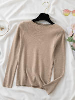 Suéter De Mujer 2025 Slim Knitted Pullovers De Alta Calidad Simplicidad Cálida O-neck Basic Solido Casual Top De Algodón Y Acrílico - details 2