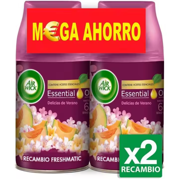 Air Wick - Ambientador Freshmatic Recambio Life Scents Delicias de Verano - pack de 2 unidades - 1