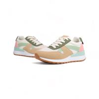 HLUNA - Zapatillas Deportivas Sneakers Playeras Mujer de Colorines - Combinación de colores Verde Beige y Camel - jf1211 - details 2
