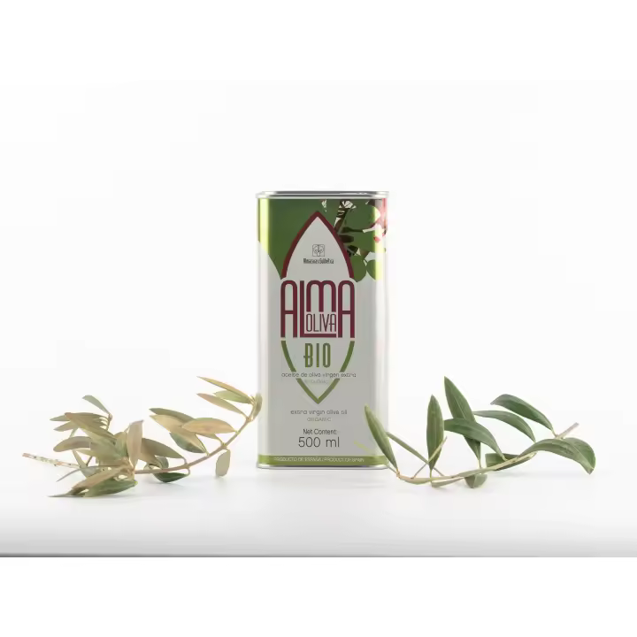 ALMAOLIVA BIO Aceite de oliva virgen extra ecológico. LATA 500 ml. Premio Top 10 Mejor Aceite Ecológico del mundo (Evoo). Cordoba Sierra de la Subbética. Sabor Frutado Medio - Alto. - 1