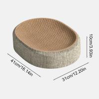 Cama De Rascado Para Gatos En Forma Oval Multifuncional Con Almohadilla De Descanso Para Interiores Material De Sisal - details 11