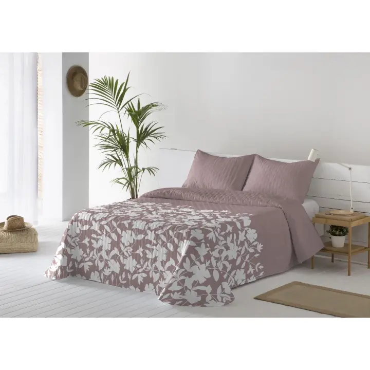 Colcha Bouti Reversible Estampada. Fina y Ligera. Extra Suave. Cama de 135, 150 y 180. Ideal para Primavera y Verano. 100% Poliéster, Relleno Fibra Hueca. NO INCLUYE FUNDAS DE COJÍN. Modelo Salvia.. - 1