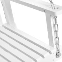 Taburete tilting para 2 personas, de Madera maciza, ideal para Terrazas y patios, color Blanco, dimensiones 117x69x60cm - details 5