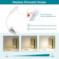 9 LED Reag Light, lámpara de luz Reag recargable en 3 modos de brillo (blanco frío/amarillo cálido), Luz Reag regulable para libro en la cama, luz de clip de libro para viaje nocturno Reag - details 2