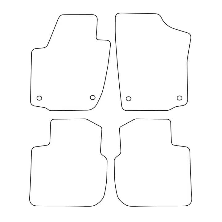 Juego de alfombrillas de terciopelo para Seat Toledo IV 2013-2018 - acabado negro - 1