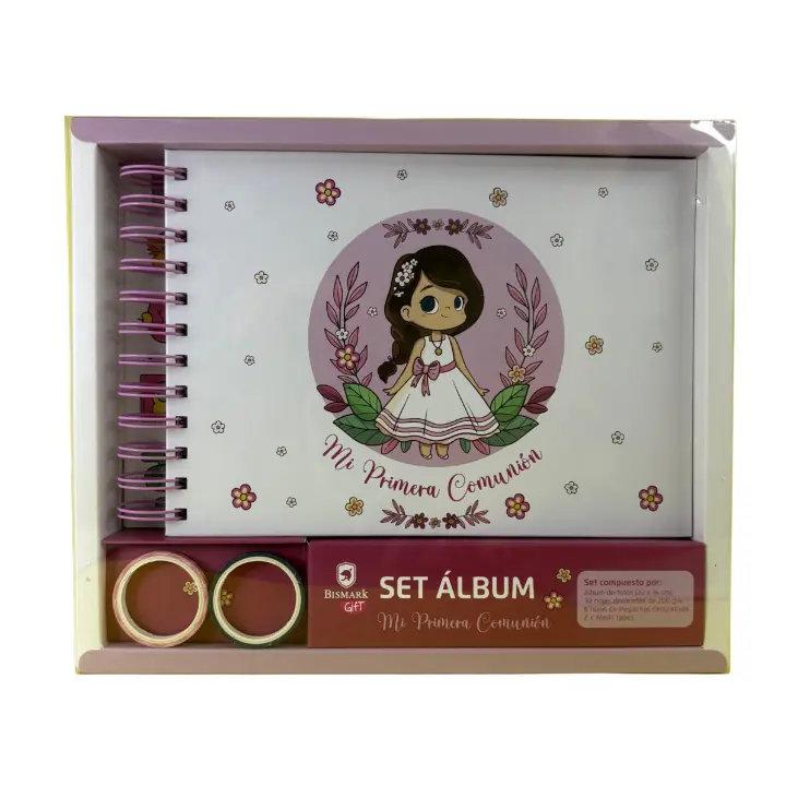 Bismark Set Álbum Mi Primera Comunión – Niña | Recuerdo Ideal para Niños y Niñas, Incluye Álbum de Fotos Autoadhesivo y Estuche Decorado para Guardar Memorias del Día de la Comunión - 1