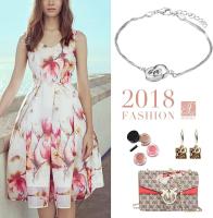 Elegante pulsera con dijes para mujer en plata de ley 925 con anillos de circonitas, cadena de mano, ajustable - details 3