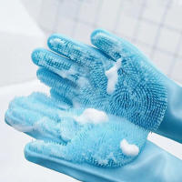 Guantes De Baño Para Mascotas Perros Y Gatos Con Masaje Limpieza De Pelaje Eliminador De Pelos Silicona Plástico Origin China - details 2