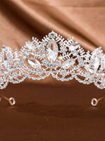 Diadema De Lujo Vintage Barroco Para Boda Corona De Cristal Y Resina Para Reina Accesorio De Cabello Elegante Para Novia - details 0