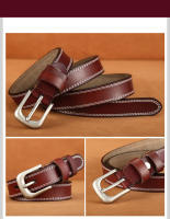 Cinturón De Cuero Genuino Para Mujer Calidad Vintage Moda Cinturón De Cintura Con Hebilla De Punta Lujo Marca Marrón Sólido DT025 - details 3