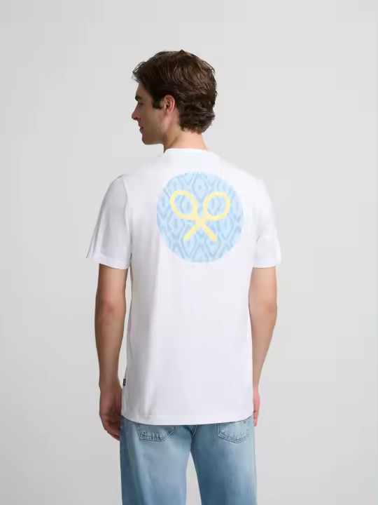 Silbon - Camiseta circulo rombos blanca - 1