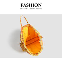 Xiao Hongshu recomienda una nueva mochila de Cuadros Amarillos con Cordón acrílico perlado de Verano para Mujer con gran capacidad. - details 0