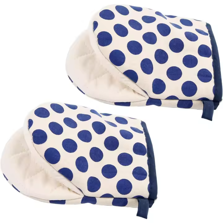 1 Pair Oven Mitts, Heat Resistant Mini Oven Mitt Set Kitchen Pot Holders Gloves with Cotton Infill for Cooking Barbecue Microwave - 1