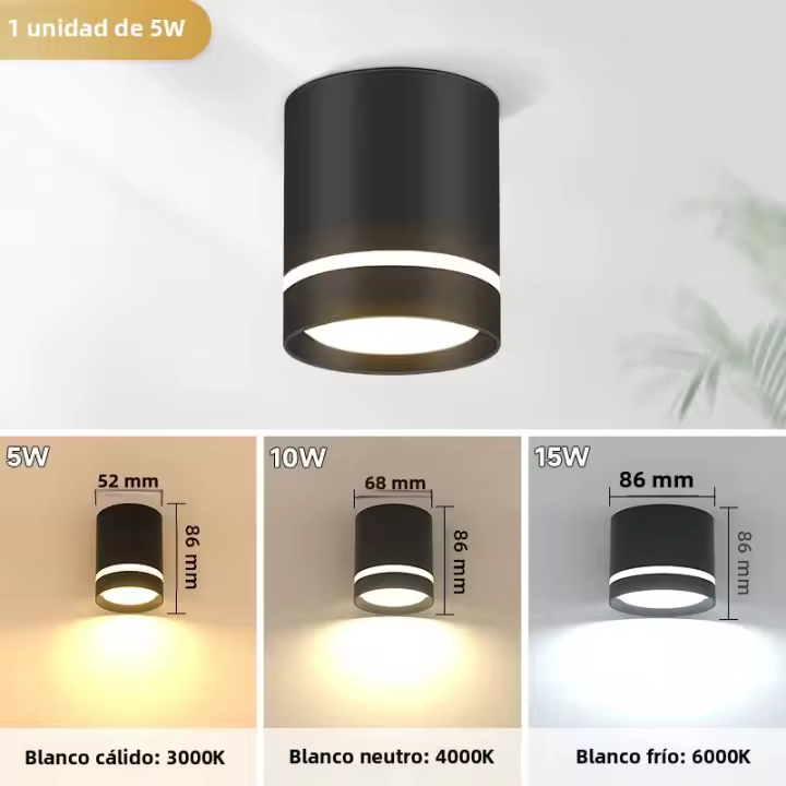 Lámpara De Techo LED Plegable 220V COB Para Sala De Estar Y Cocina Luz Neutral Sobre La Superficie Instalación Para Interiores - 1