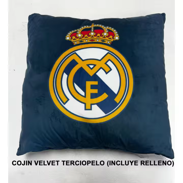 Bimba Pimba - Real Madrid Cojín Velvet Terciopelo producto oficial medidas 45 X 45cm - 1