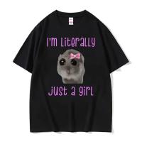 Camiseta De Moda Vintage Kawaii Triste De Hamster Divertida Para Hombres Y Mujeres Verano Casual Oversize Streetwear Polyester - details 15