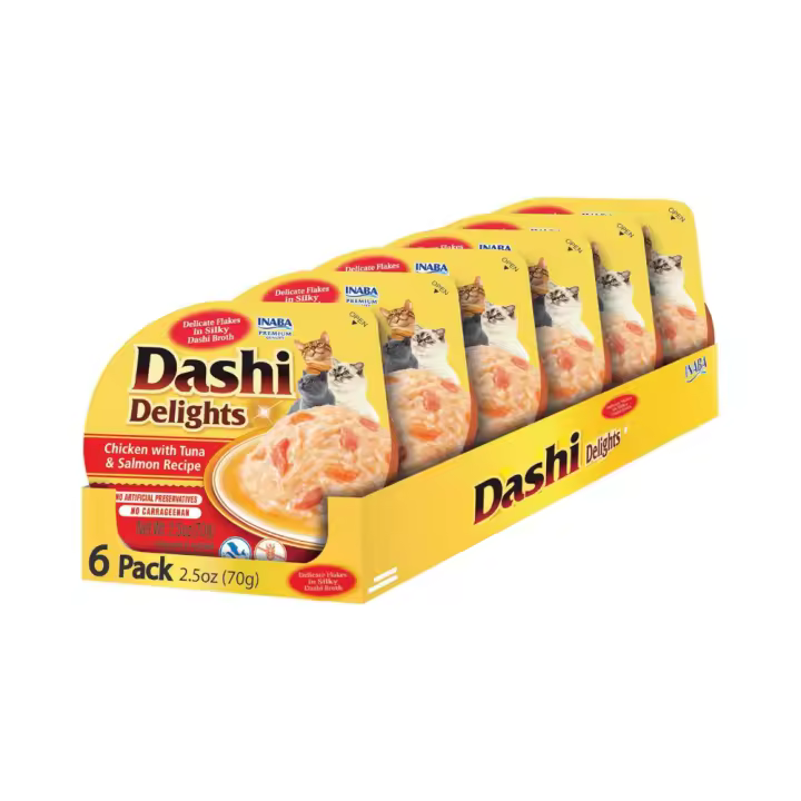 CHURU DASHI DELIGHT POLLO CON ATÚN Y SALMÓN PARA GATOS 6x70g - 1
