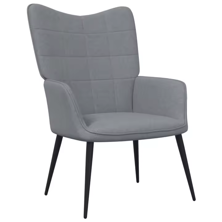 vidaXL Sillón de relax con taburete tela Gris claro, Gris oscuro, Crema Sillon Dormitorio Sillon Comodos Silla Relax Sillón Sofá - 1
