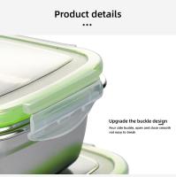 Caja De Almuerzo Aislante De Acero Inoxidable 304 Con Tapa Sellada Y Antigrasa Caja De Frutas Y Dumplings Para Almacenamiento En Refrigerador - details 6