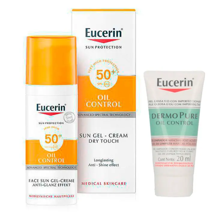 Eucerin Solar Spf50+ Gel-Creme Rostro 50 ml + Regalo Dermopure Oíl Control 20 ml - 1