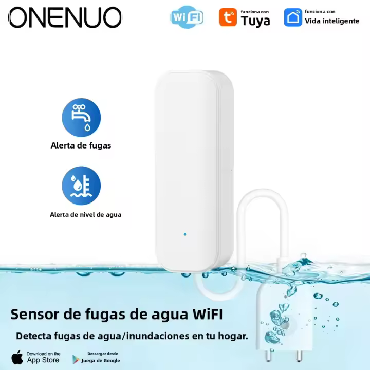 Sensor De Detección De Fugas WiFi O Zigbee Tuya Alarma De Agua Para El Hogar Inteligente Sistema De Seguridad Antisalpicaduras Y Sobrederrame - 1