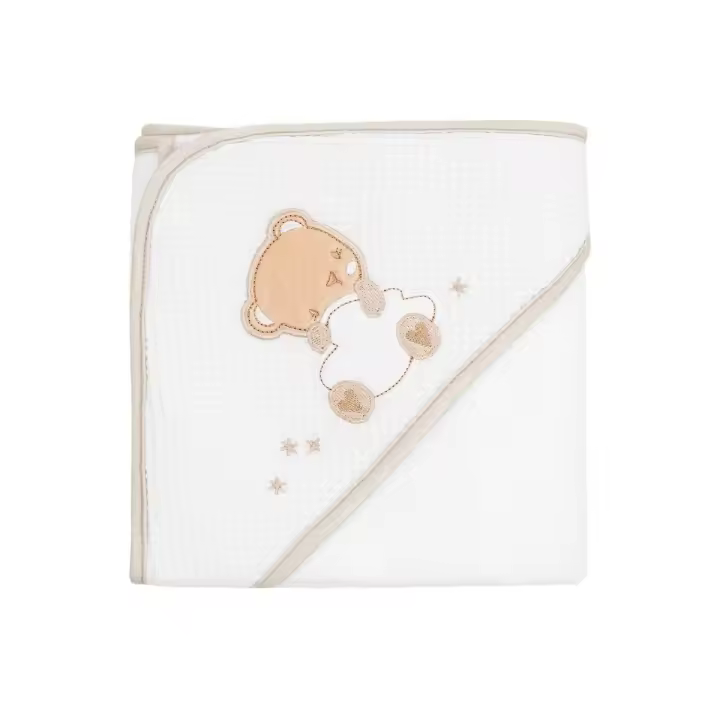 Toalha com capuz 90/90 cm Dream Big Beige Kikkaboo - 1