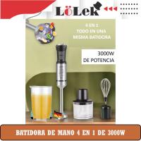 LoLek Batidora de Mano 4 en 1 | 300W de Potencia | Batidor de Huevos | Picador de Carne y Verduras | Licuadora Potente | Incluye Taza Medidora | Diseño Ergonómico | Fácil de Limpiar y Usar | Herramienta Multifunción para Cocina 🍲⚡ - details 0