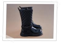 Botas Negras Brillantes Para Niñas 2024 Con Cierre Lateral Y Cordón Alta Comodidad Antideslizantes Talla True to Size Para Niños Estilo Británico Casual - details 8