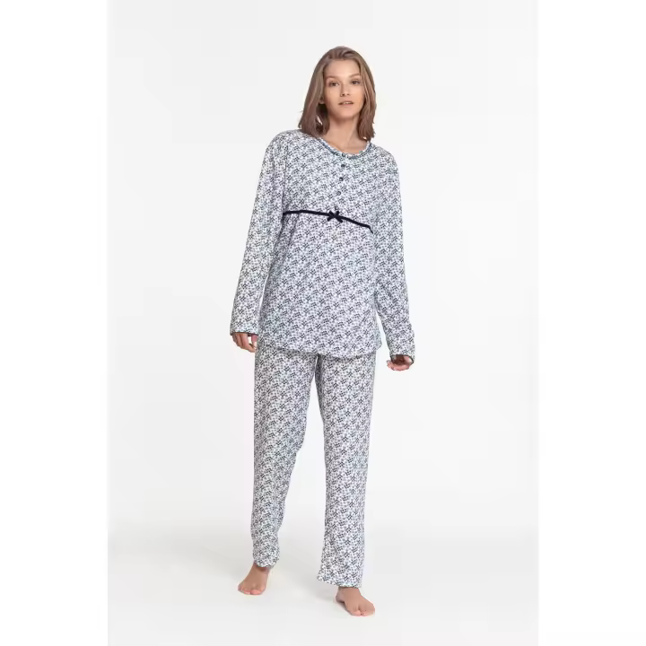 Pijama Conjunto Mujer Algodón de Felpa Ideal para Casa - Ropa de Cama y Descanso - 1