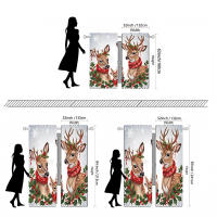 2pcs Cortinas Decorativas De Navidad Con Dibujo De Ciervo Y Fruta Roja Estampadas Digitalmente Cortinas De Casa Estilo Pastoral - details 2