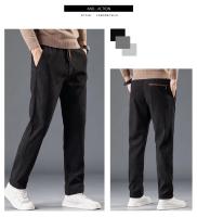 Pantalones De Corduroy Para Hombre Moda Otoño Invierno Tejido De Veludo Bo'ao Pantalones Rectos Negocios Cintura Media Talla Regular - details 15