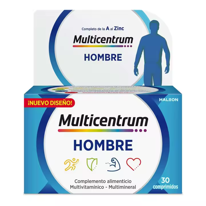Multicentrum Hombre 30 Comprimidos - Complejo de Vitaminas y Minerales para la Salud del Hombre a Partir de 18 Años - 1