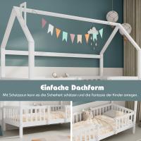 Cama de Cabaña Infantil con Diseño de Chimenea Decorativo 90x200 cm - Pino Natural Robust, Marco Estructural de Listones de Madera, Color Blanco Luminoso (Sin Colchón) - details 0