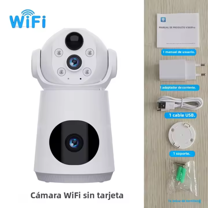 Cámara IP 4K 8MP Con Doble Lente Y Pantalla Batería De Bajo Consumo Monitor De Bebé Detección Humana Visión Nocturna Seguridad - 1