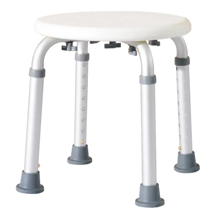 HOMCOM Taburete de Baño Silla de Baño Asiento de Seguridad para Baño Ayuda a Ancianos Lesionados regulable en Altura 32,5x41x35,5-54 cm Blanco - 1