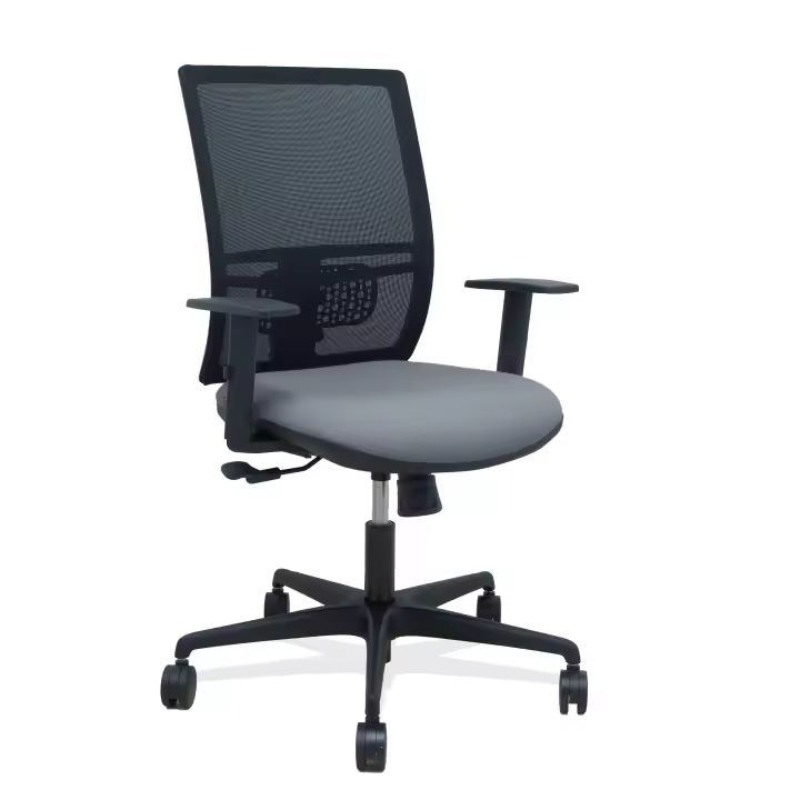 Silla Yunquera sincro malla negra bali gris brazo regulable - 1