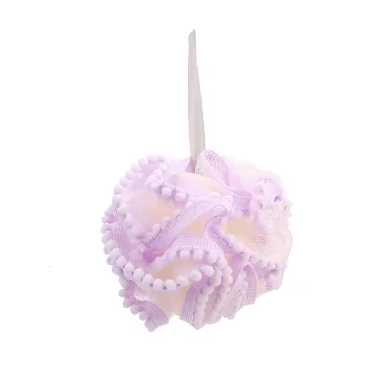 Bola De Ducha Con Perlas Esponja De Baño Con Encaje Scrub Para Espalda Flor De Baño Con Bolitas De Jabón Toalla De Baño Paño De Baño - 1