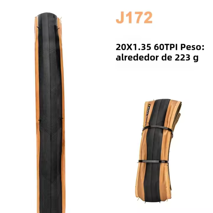 Pneumático De Bicicleta De Carretera Alta Performancia Durable Y Plegable Con Resistencia Al Agujero Para Ruedas De 20 Pulgadas 700C Negro/Amarillo 700 * 25C - 1