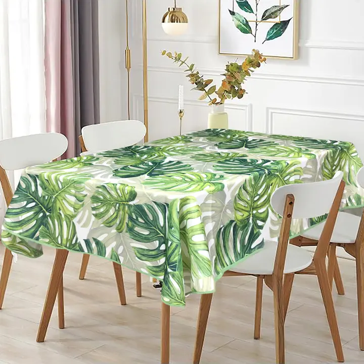 Mantel Antimanchas Rectangular, Mantel Mesa Lavable de Poliéster Hule Mesa, Resistente, Impermeable. Ideal para Interiores y Exteriores. - 1