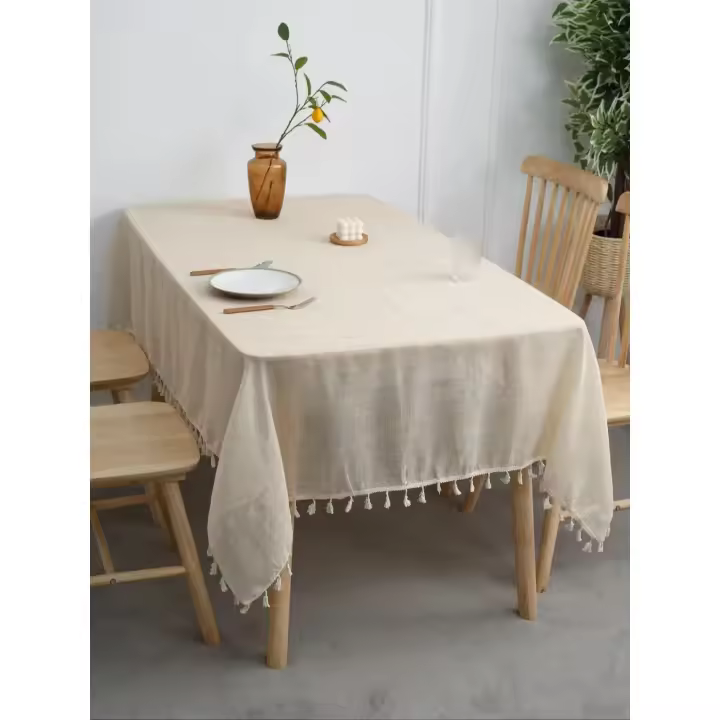 Mantel De Lino Para Mestas Rectangulares Lavable Estilo Francés Para Fiestas Y Use Doméstico Interior Y Exterior - 1