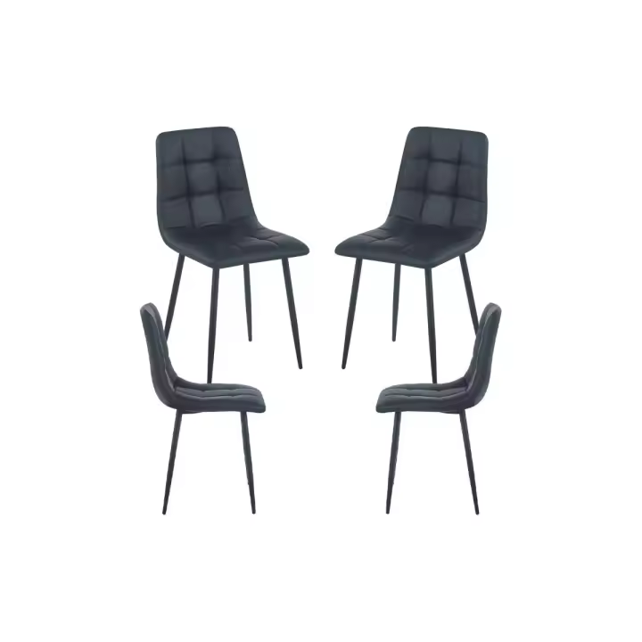 Pack 4 Sillas Stuhl Polipiel - Negro - 1