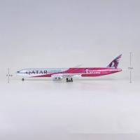 Avión De Juguetes Diecast Qatar Airways B777 Escala 1:157 Con Luz 47CM Colección De Modelos De Aviones De Resina Para Exposición - details 5