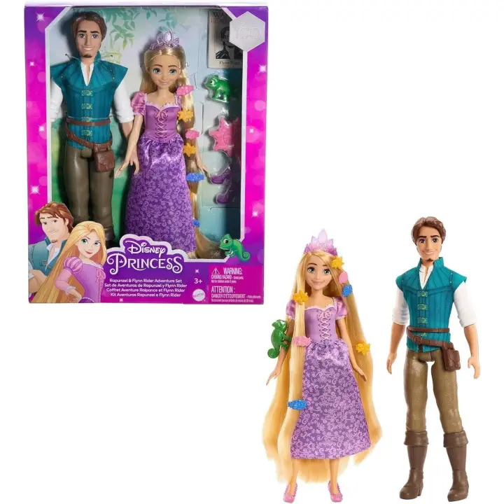 Disney Princesas Set de Aventuras de Rapunzel y Flynn Rider Disney 100 anivesario Disney Mattel HLW39 - 1