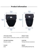 Bolsa De Ciclismo Para Motocicleta Almacenamiento En Asiento Material Antifouling Resistente a Rasguños Negro Para Vehículos Eléctricos Y Scooters - details 15