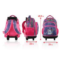 Mochila con ruedas de gran capacidad, silenciosa y linda para estudiantes de primaria. - details 4