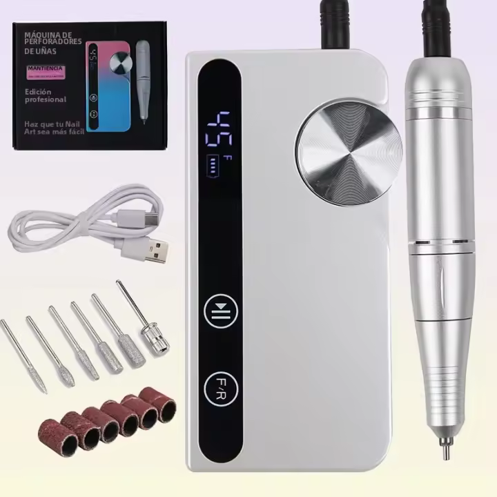 Nueva Máquina De Uñas Eléctrica Recargable 45000RPM Bajo Ruido Para Pintura De Uñas Gel Herramienta De Manicura Para Salón V7 - 1