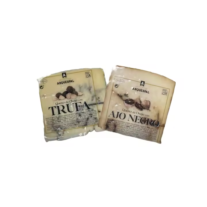 Quesos de Oveja Ajo Negro o Trufa 200g Arquespal: Delicias artesanales de Castilla y León que combinan tradición quesera con ingredientes gourmet para una experiencia única. - 1