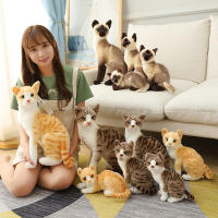 Muñeco De Peluche Siamese Realista Para Decoración Del Hogar Y Regalo Para Niñas Juguetes De Mascotas Corto De Algodón Relleno De Poliéster - details 18