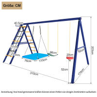 Juego de columpio múltiple para exterior - 3 columnas estructura para trepar soporte para Baloncesto, juego de columpio para exterior, columpio colcante, columpio con arnés, columpio con Cuerda para trepar, paraíso de - details 5