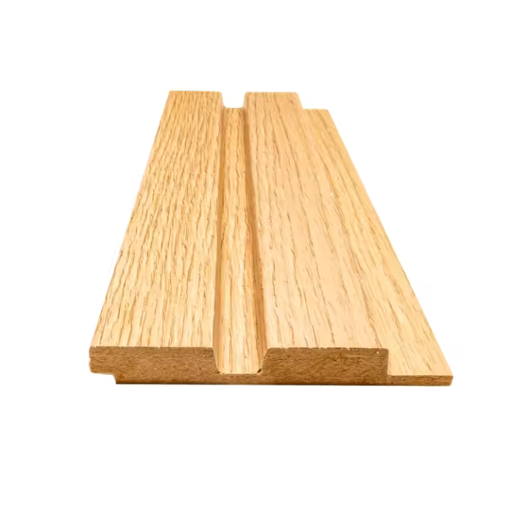 MADERTERRANEO Pack 5 unidades revestimiento machihembrado Slatpanel de roble para interiores 2400x88x12 mm (0,21 m2) - 1